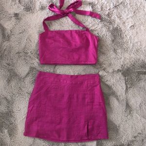 Matching Two-Piece Pink Skirt Set